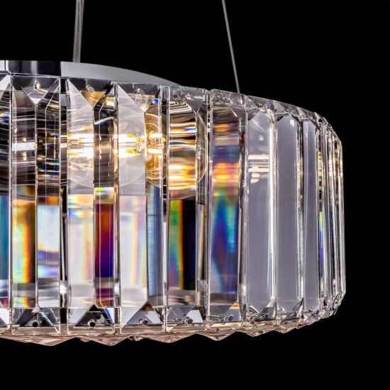 62467-045 Chrome 6 Light Pendant with Crystal & Decorative Diffuser