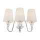 62470-045 White Fabric Shade & Chrome 3 Light Wall Lamp 62470-045 White Fabric Shade & Chrome 3 Light Wall Lamp
