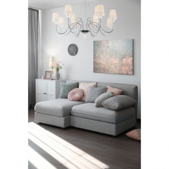 62473-045 White Fabric Shade & Chrome Big Table Lamp 62473-045 White Fabric Shade & Chrome Big Table Lamp