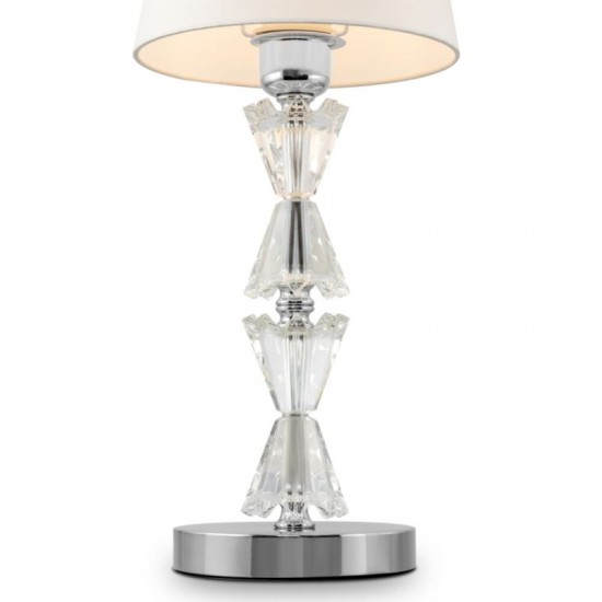 62473-045 White Fabric Shade & Chrome Big Table Lamp 62473-045 White Fabric Shade & Chrome Big Table Lamp