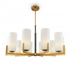 62487-045 Brass 10 Light Centre Fitting with White Glasses 62487-045 Brass 10 Light Centre Fitting with White Glasses