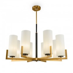 62488-045 Brass 8 Light Centre Fitting with White Glasses 62488-045 Brass 8 Light Centre Fitting with White Glasses