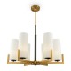 62489-045 Brass 6 Light Centre Fitting with White Glasses