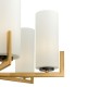 62489-045 Brass 6 Light Centre Fitting with White Glasses