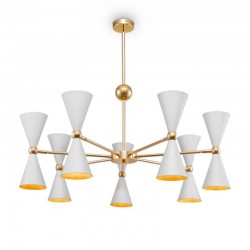 62497-045 White & Gold 14 Light Centre Fitting 62497-045 White & Gold 14 Light Centre Fitting