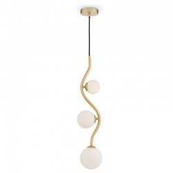 62505-045 Matt Gold 3 Light Pendant with White Glasses 62505-045 Matt Gold 3 Light Pendant with White Glasses