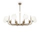 62508-045 Brass 10 Light Centre Fitting with White Glasses