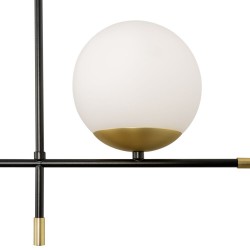 62514-045 Black & Gold 2 Light over Island Fitting with White Glasses 62514-045 Black & Gold 2 Light over Island Fitting with White Glasses