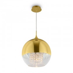 62526-045 Matt Gold Pendant with Clear & Gold Glass with Crystal