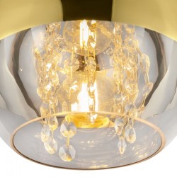 62531-045 Matt Gold Pendant with Clear & Gold Glass with Crystal