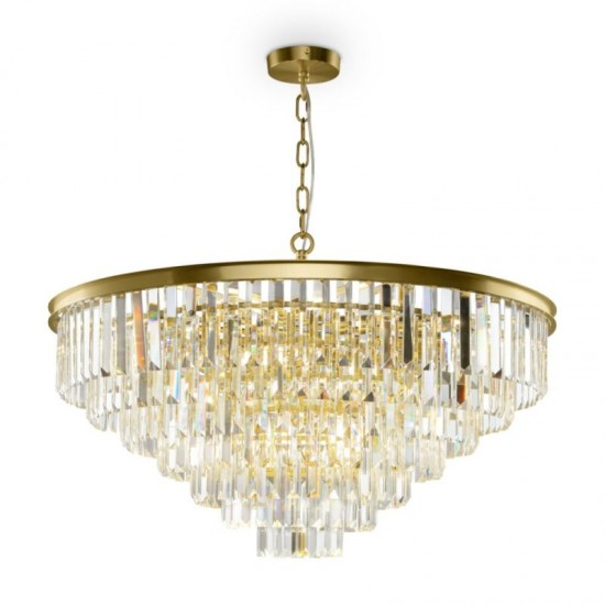 62563-045 Painted Brass 16 Light Chandelier with Crystal