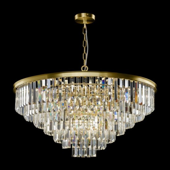 62563-045 Painted Brass 16 Light Chandelier with Crystal