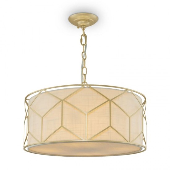 62621-045 Gold 4 Light Pendant with Linen Shade 62621-045 Gold 4 Light Pendant with Linen Shade