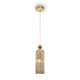 65465-045 Gold Pendant with Amber Ribbed Glass