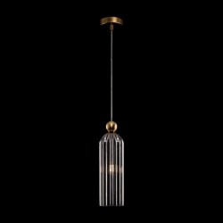 65466-045 Gold Pendant with Mirrored Ribbed Glass