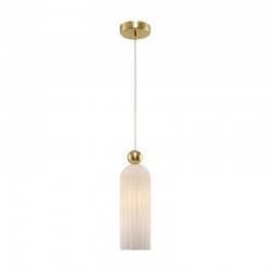 65467-045 Gold Pendant with Frosted Ribbed Glass 65467-045 Gold Pendant with Frosted Ribbed Glass