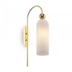 65470-045 Gold Wall Lamp with Frosted Ribbed Glass 65470-045 Gold Wall Lamp with Frosted Ribbed Glass