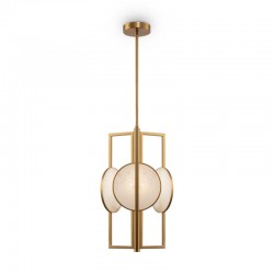 65501-045 Gold 3 Light Centre Fitting with Natural Stone
