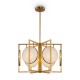 65502-045 Gold 6 Light Centre Fitting with Natural Stone