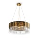 65517-045 Gold 6 Light Pendant with Glass & Crystal