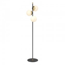 65524-045 Black & Gold 3 Light Floor Lamp with White Glasses 65524-045 Black & Gold 3 Light Floor Lamp with White Glasses