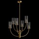 65545-045 Brass 6 Light Centre Fitting with Ribbed Glass