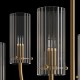 65545-045 Brass 6 Light Centre Fitting with Ribbed Glass