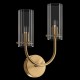 65547-045 Brass 2 Light Wall Lamp with Ribbed Glasses