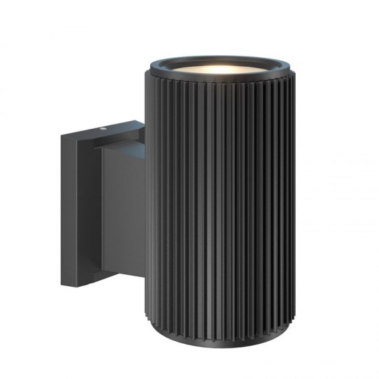 65568-045 Outdoor Ribbed Black Wall Lamp