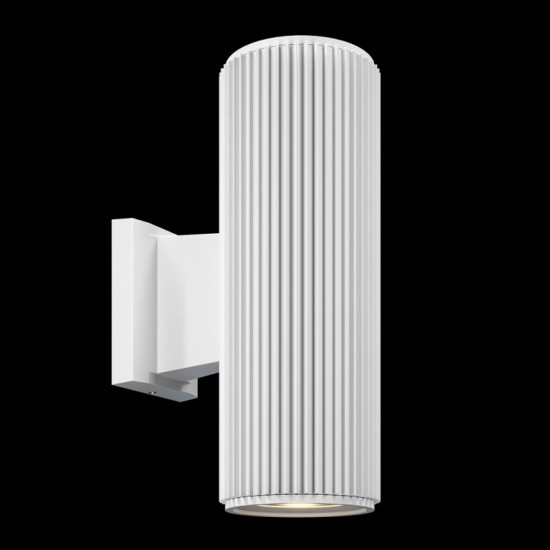 65571-045 Outdoor Ribbed White Up & Down Wall Lamp