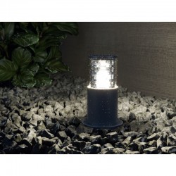 65583-045 Outdoor Black Bollard with Clear Glass