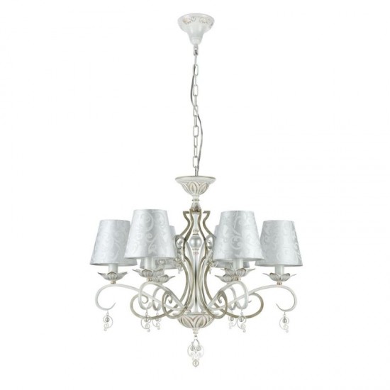 17356-045 Pattern White Fabric 6 Light Pendant -White gold 17356-045 Pattern White Fabric 6 Light Pendant -White gold
