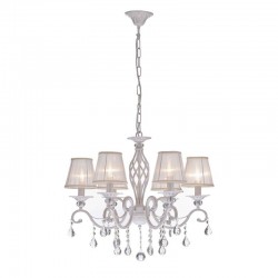 17456-045 White & Gold 6 light Chandelier with White Shades