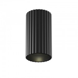 76522-045 Surface-Mounted Ribbed Black Cylindrical Spotlight