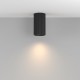 76522-045 Surface-Mounted Ribbed Black Cylindrical Spotlight