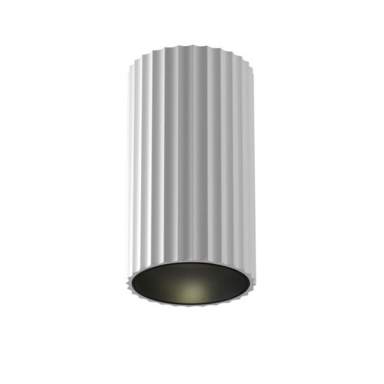 76518-045 Surface-Mounted Ribbed White Cylindrical Spotlight