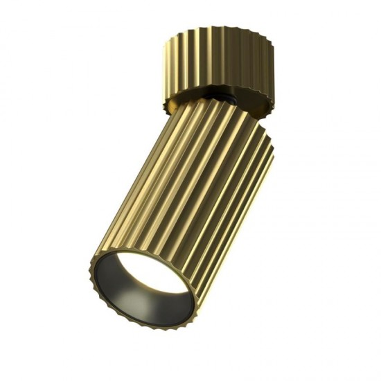 76520-045 Adjustable Ribbed Brass Spotlight Ø 5.6 cm