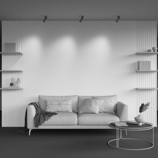 76520-045 Adjustable Ribbed Brass Spotlight Ø 5.6 cm