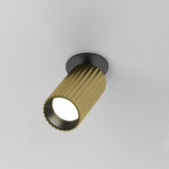 76515-045 Adjustable Ribbed Brass & Black Recessed Spotlight