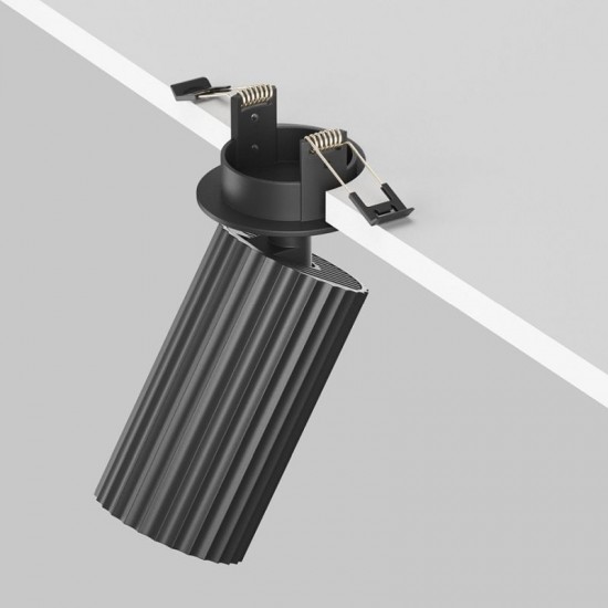 76514-045 Adjustable Ribbed Black Recessed Spotlight