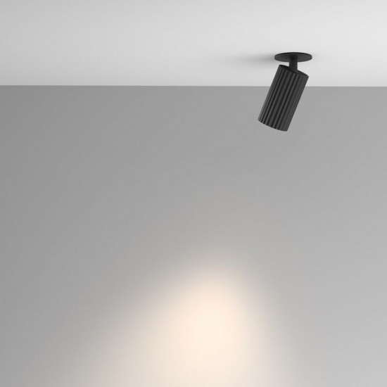 76514-045 Adjustable Ribbed Black Recessed Spotlight