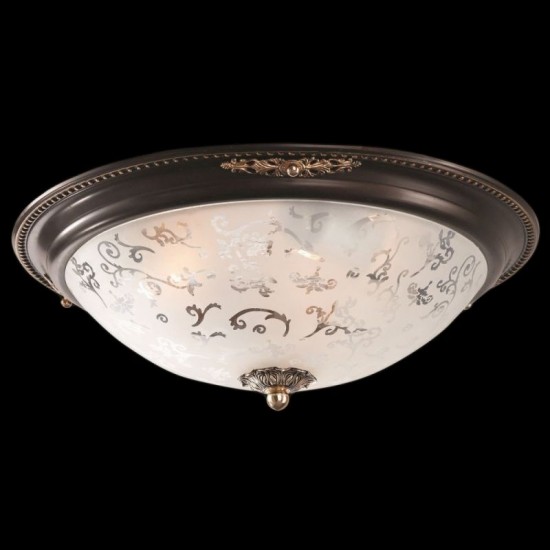 17625-045 Medium Pattern Frosted Glass Flush -Dark Bronze 17625-045 Medium Pattern Frosted Glass Flush -Dark Bronze