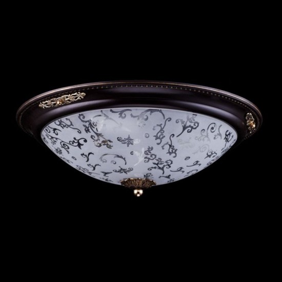 17625-045 Medium Pattern Frosted Glass Flush -Dark Bronze 17625-045 Medium Pattern Frosted Glass Flush -Dark Bronze