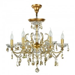 17640-045 Gold 6 Light Chandelier with Crystal 17640-045 Gold 6 Light Chandelier with Crystal