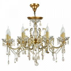 17641-045 Gold 8 Light Chandelier with Crystal 17641-045 Gold 8 Light Chandelier with Crystal