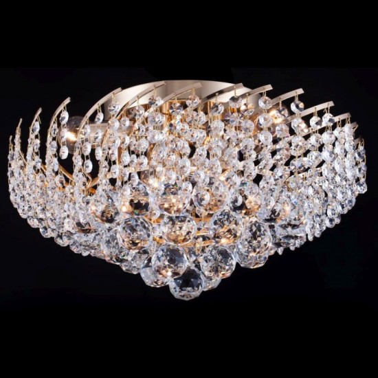 17647-045 Gold 6 Light Ceiling Lamp with Crystal