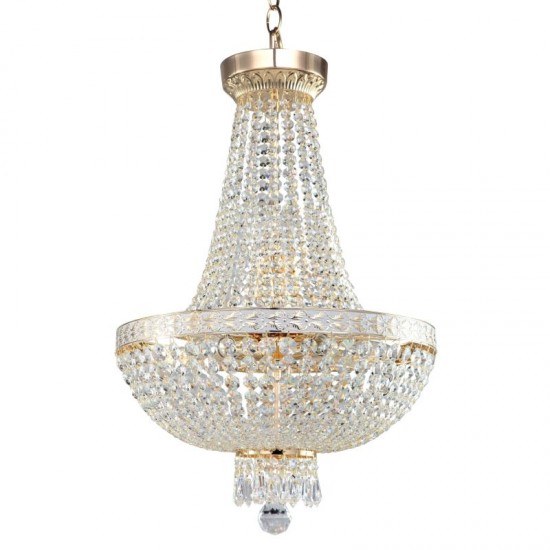 17658-045 White Gold 7 Light Chandelier with Crystal
