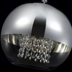 17715-045 Chrome Pendant with Mirrored Glass and Crystal