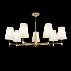 54223-045 Brass 7 Light Centre Fitting with White Shades