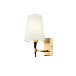 54225-045 Brass Wall Lamp with White Shade 54225-045 Brass Wall Lamp with White Shade